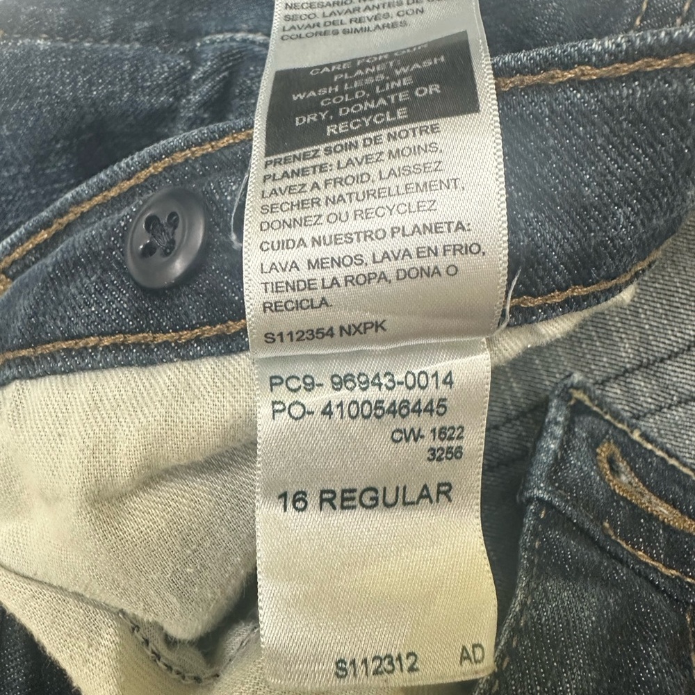 Signature Levi Strauss Straight Fit Jeans - Dark Blue - Boy’s Size 16 - Picture 5 of 10